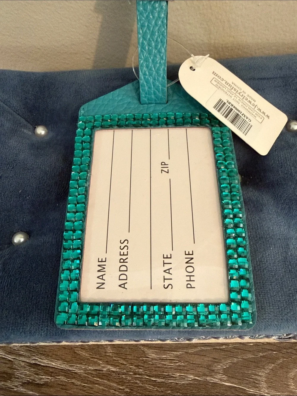 Jewelry is Fun teal luggage